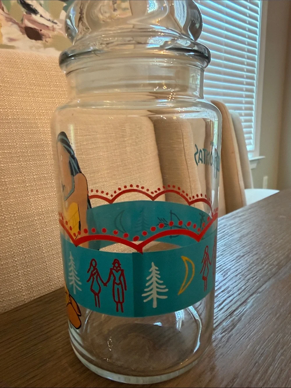 Pocahontas anchor Glass Jar from 1990s